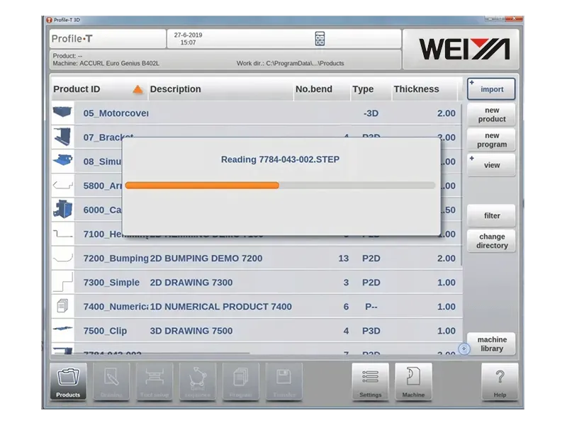 Importing and unfolding of 3D parts in IGES, STEP, SAT and X_T (Parasolid) formats.